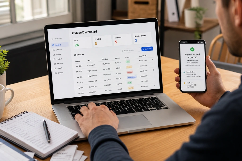 Tracking online invoice payments