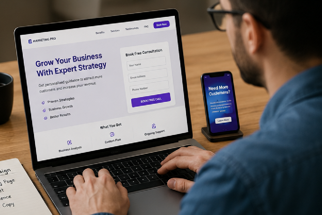 Website and landing page