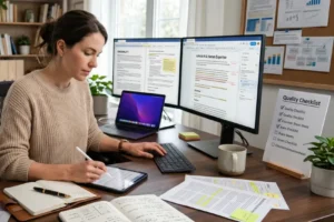 Person typing on mechanical keyboard
